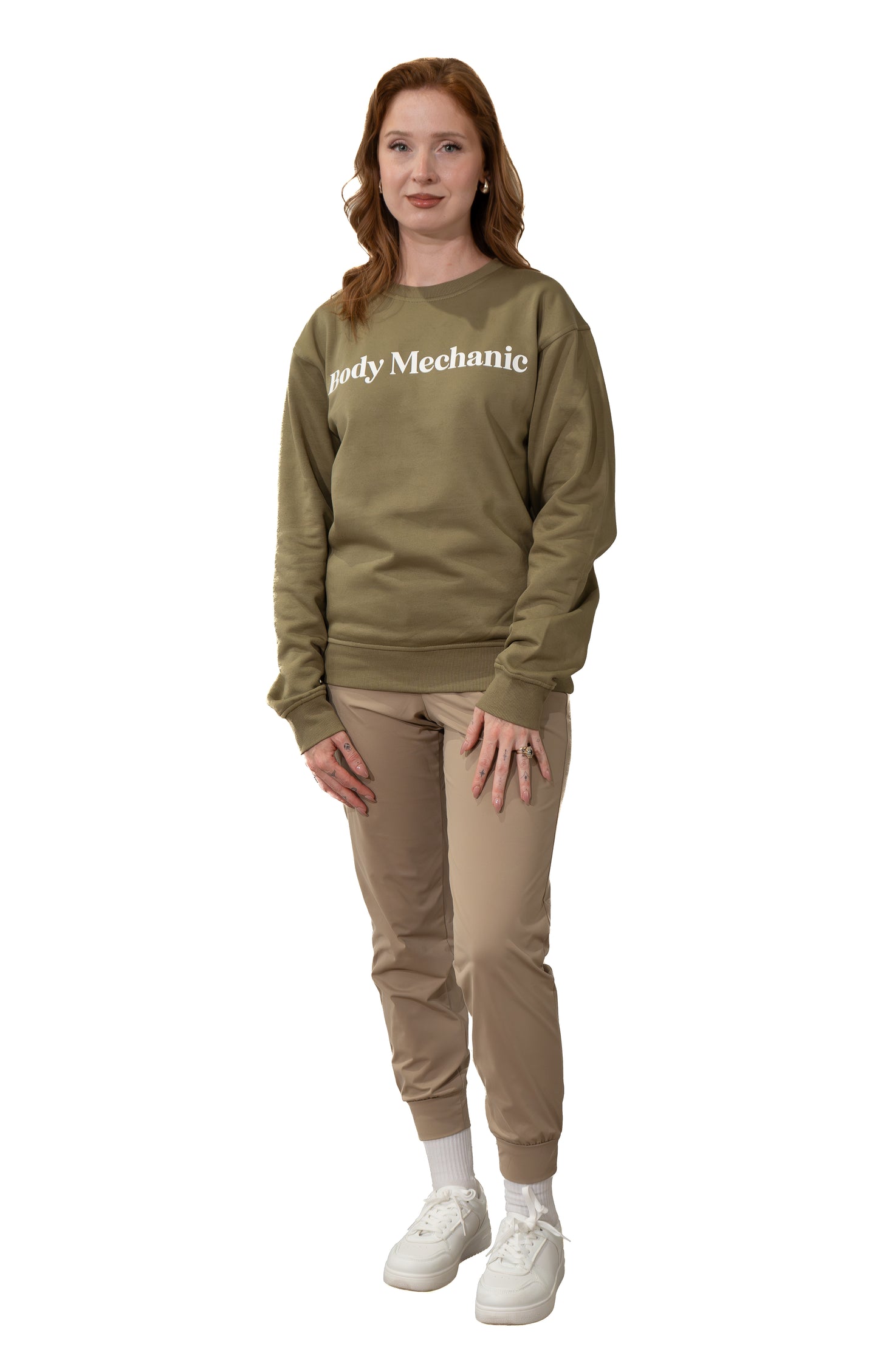 Comfortable green sweatshirt for physiotherapists and rehab professionals from Cardon Rehab’s Body Mechanic collection.”