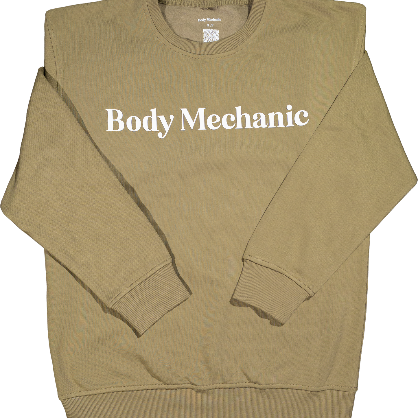 Green Body Mechanic sweatshirt by Cardon Rehab designed for physiotherapists, massage therapists, chiropractors, and osteopaths.